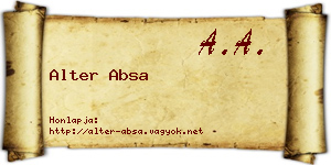 Alter Absa névjegykártya